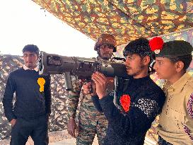 Indian Army Officials Display Weapons