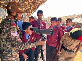 Indian Army Officials Display Weapons