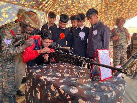 Indian Army Officials Display Weapons