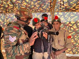 Indian Army Officials Display Weapons