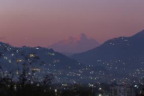 Mountain Ranges Illuminate Kathmandu