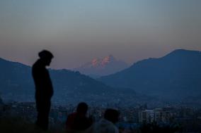 Mountain Ranges Illuminate Kathmandu