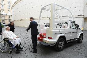 Pope Francis Presents the New Electric Popemobile - Vatican