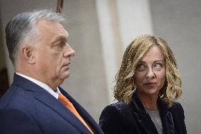 Giorgia Meloni Receives Viktor Orban - Rome