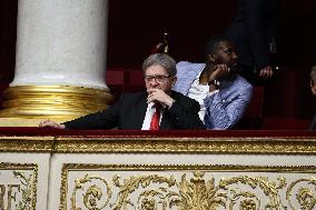 Jean-Luc Melenchon during session of no-confidence votes at the National Assembly - Paris