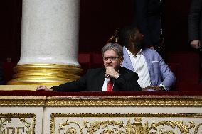 Jean-Luc Melenchon during session of no-confidence votes at the National Assembly - Paris