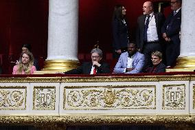 Jean-Luc Melenchon during session of no-confidence votes at the National Assembly - Paris