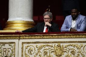 Jean-Luc Melenchon during session of no-confidence votes at the National Assembly - Paris