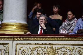 Jean-Luc Melenchon during session of no-confidence votes at the National Assembly - Paris