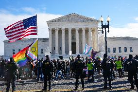 Protests At The Supreme Court As A Case Is Argued Over Gender-affirming Care For Minors.