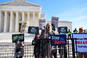 Protests At The Supreme Court As A Case Is Argued Over Gender-affirming Care For Minors.