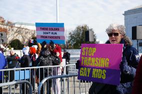 Protests At The Supreme Court As A Case Is Argued Over Gender-affirming Care For Minors.