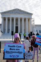 Protests At The Supreme Court As A Case Is Argued Over Gender-affirming Care For Minors.