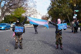 Protests At The Supreme Court As A Case Is Argued Over Gender-affirming Care For Minors.