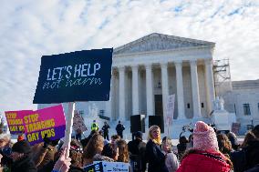 Protests At The Supreme Court As A Case Is Argued Over Gender-affirming Care For Minors.