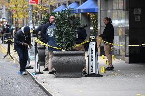 NYPD Crime Scene Investigates CEO Of United Healthcare Brian Thompson Shot And Killed In Midtown Manhattan New York City