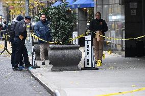 NYPD Crime Scene Investigates CEO Of United Healthcare Brian Thompson Shot And Killed In Midtown Manhattan New York City