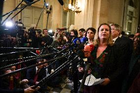 Presser after the motions of censure at the National Assembly in Paris FA