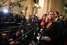 Presser after the motions of censure at the National Assembly in Paris FA