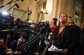 Presser after the motions of censure at the National Assembly in Paris FA