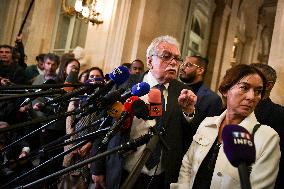 Presser after the motions of censure at the National Assembly in Paris FA