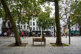 Youngsters Enjoy Basketball In A Antwerp Urban Playground