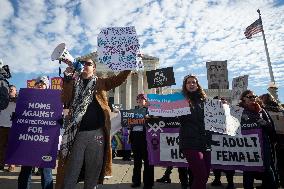 Protests as Supreme Court hears case on transgender care for children under 18