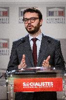 Press Conference Of The Socialistes Et Apparentés Group At The National Assembly, In Paris