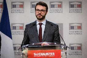 Press Conference Of The Socialistes Et Apparentés Group At The National Assembly, In Paris