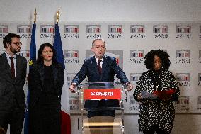 Press Conference Of The Socialistes Et Apparentés Group At The National Assembly, In Paris