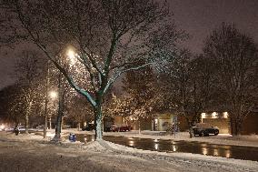 First Significant Snowfall Of The Season In Toronto, Canada