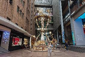 Trophy-shaped Christmas Tree in Shanghai