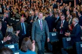 King Felipe At The Chamber of Commerce - Madrid