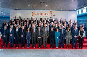 King Felipe At The Chamber of Commerce - Madrid