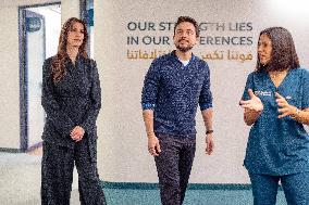 Prince Al Hussein and Princess Rajwa at Speech Therapy Centre - Amman