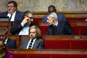 Session of no-confidence votes at the National Assembly - Paris