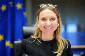 Aurore Lalucq At A Meeting of ECON - Brussels