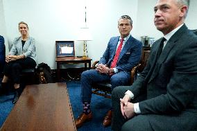 Pete Hegseth on Capitol Hill - Washington