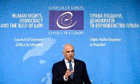 Briefing of Secretary General of Council of Europe Alain Berset in Kyiv