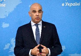 Briefing of Secretary General of Council of Europe Alain Berset in Kyiv