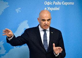 Briefing of Secretary General of Council of Europe Alain Berset in Kyiv