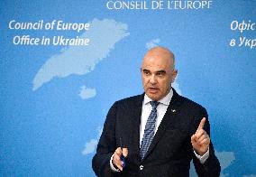 Briefing of Secretary General of Council of Europe Alain Berset in Kyiv