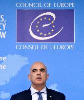 Briefing of Secretary General of Council of Europe Alain Berset in Kyiv