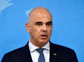 Briefing of Secretary General of Council of Europe Alain Berset in Kyiv