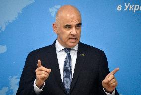 Briefing of Secretary General of Council of Europe Alain Berset in Kyiv