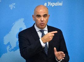 Briefing of Secretary General of Council of Europe Alain Berset in Kyiv