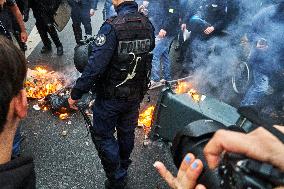 Protest In Paris Against Financial Bill For 2025