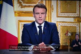 Macron Addresses Nation After Government Collapse - Paris