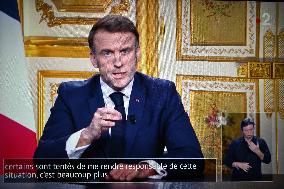 Macron Addresses Nation After Government Collapse - Paris