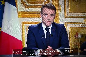 Macron Addresses Nation After Government Collapse - Paris